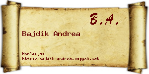 Bajdik Andrea névjegykártya